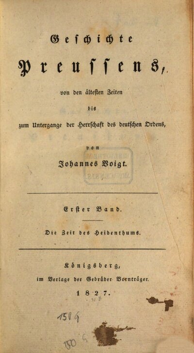 Geschichte Preussens : von den ältesten Zeiten bis zum Untergange der Herrschaft des Deutschen Ordens, 1. Die Zeit des Heidenthums