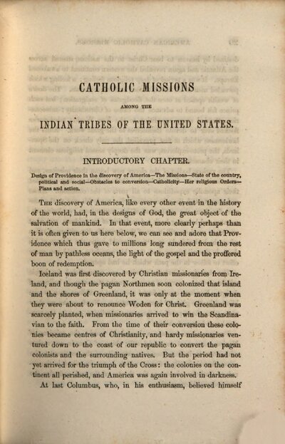 History of the catholic missions among the Indian tribes of the United States : 1529-1854