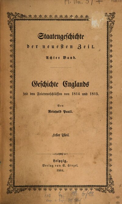 Geschichte Englands seit den Friedensschlüssen von 1814 und 1815, 1. Von der Schlacht bei Waterloo bis zum Tode Georg's IV.