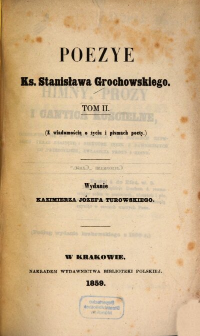 Poezye Ks. Stanisława Grochowskiego, 2