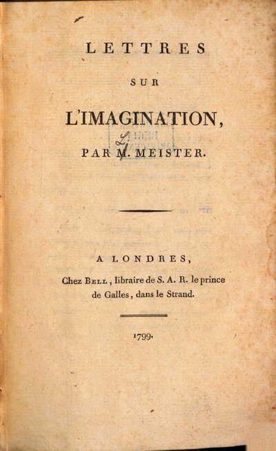 Lettres sur l'imagination