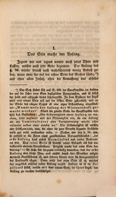 Ueber Sein, Werden und Nichts : Eine excursion über 4 Paragraphen in Hegels Encyklopädie, 2. (1833). - 218 S. : 1 Ill.