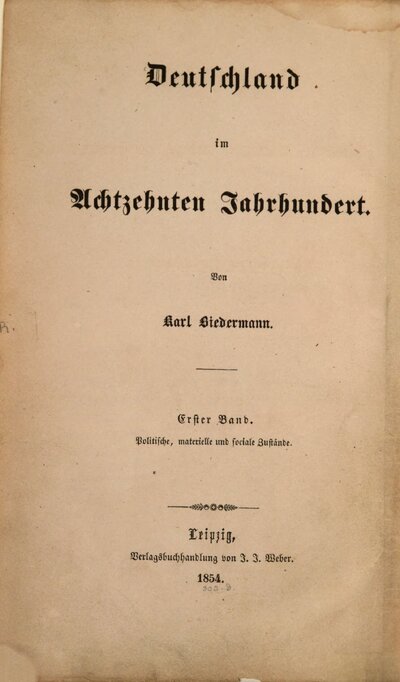 Deutschland im achtzehnten Jahrhundert, 1. Deutschlands politische, materielle und sociale Zustände im achtzehnten Jahrhundert