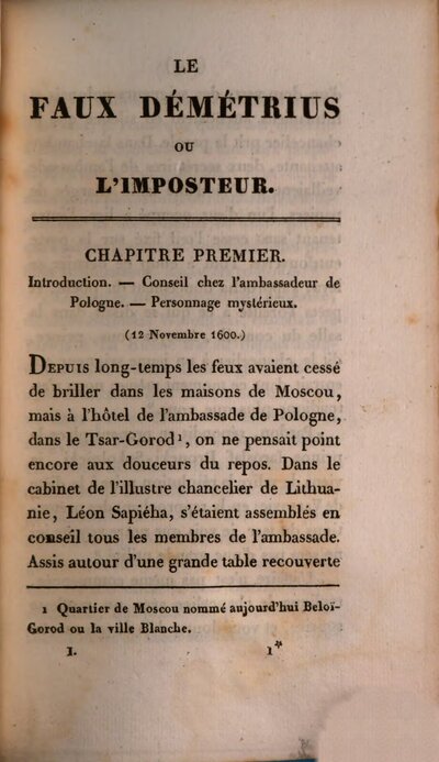 Le faux Démétrius ou l'imposteur : roman historique, 1