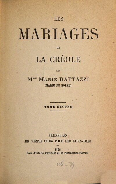 Les mariages de la créole, 2