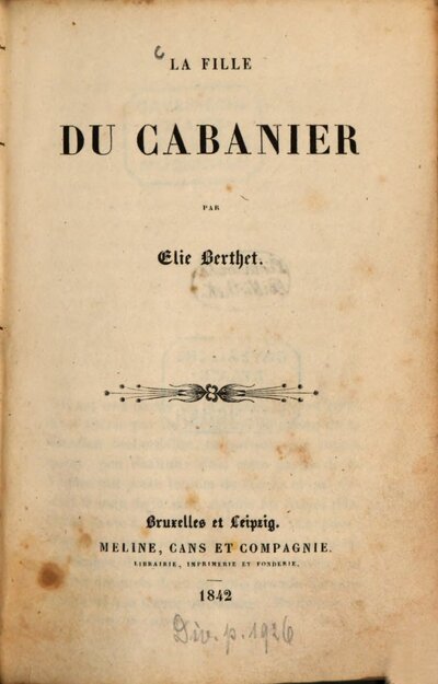 La fille du cabanier par Élie Berthet