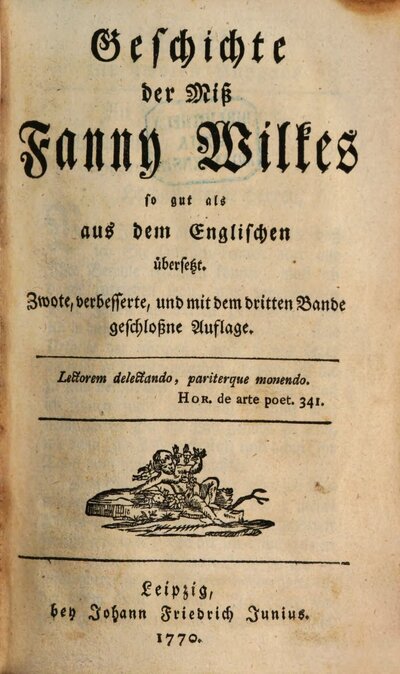 Geschichte der Miß Fanny Wilkes, [1]