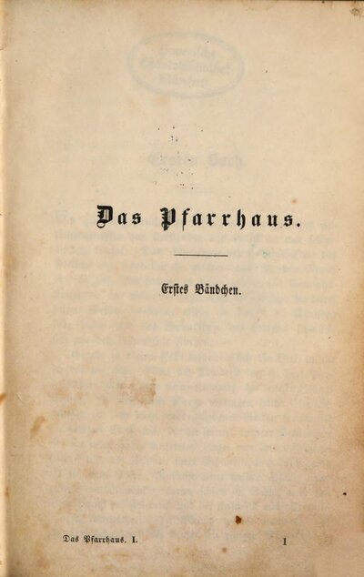 Das Pfarrhaus : Von Rudolf Töpffer, 1