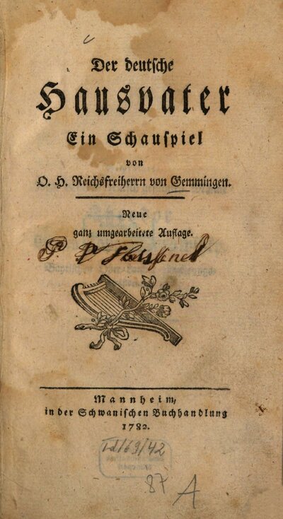 Der deutsche Hausvater : Ein Schauspiel