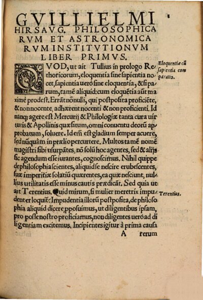 Philosophicarvm Et Astronomicarvm Institvtionvm, Gvilielmi Hirsavgiensis Olim Abbatis, Libri Tres : Opus vetus at nunc primum evulgatum & typis commissum