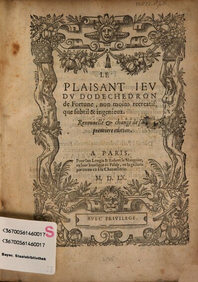 Le plaisant jeu du dodechedron de fortune