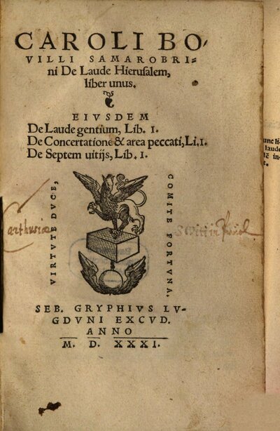 De laude Hierusalem : liber unus