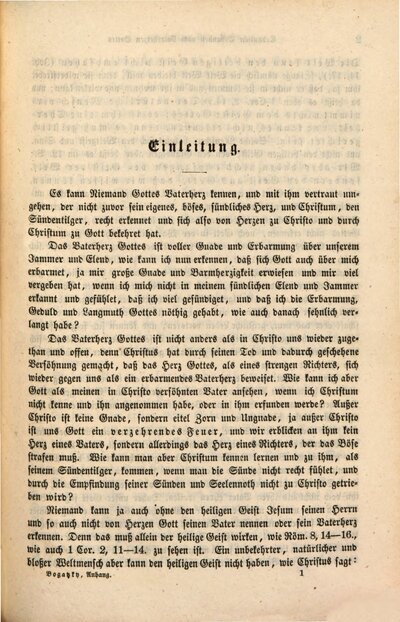 Der vertraute Umgang einer glaubigen Seele mit Gott und unserem Heilande Jesu Christo, bestehend in gottseligen Betrachtungen und Gebeten, [2]. Anhang: Erbauliche Gedanken von dem Vaterherzen Gottes und dem Heil. Vater Unser