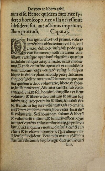 Illvminati Sacre Professoris Caroli Bovilli Samarobrini viri peritißimi opus egregiu[m], de Voto, libero arbitrio, ac de differentia orationis quod cum legeris adhuc legere percupies non minus ob sententiam, qua[m] propter elegantiam