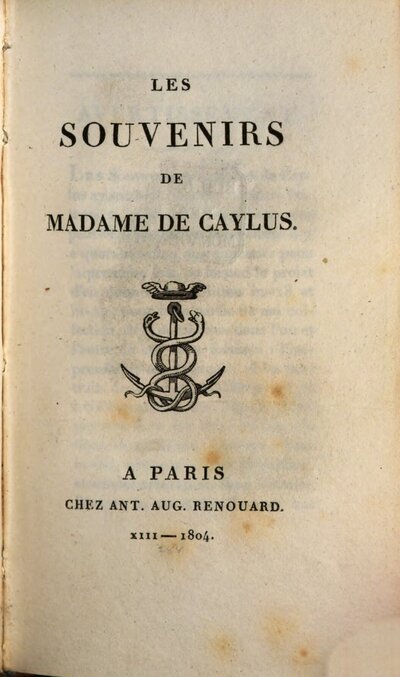Les Souvenirs de Madame de Caylus