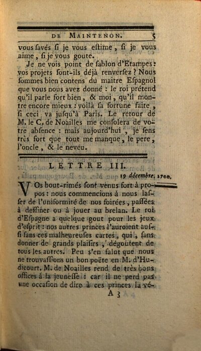 Lettres De Madame De Maintenon, 5. A Monsieur Le Duc De Noailles Et A Diverses Personnes