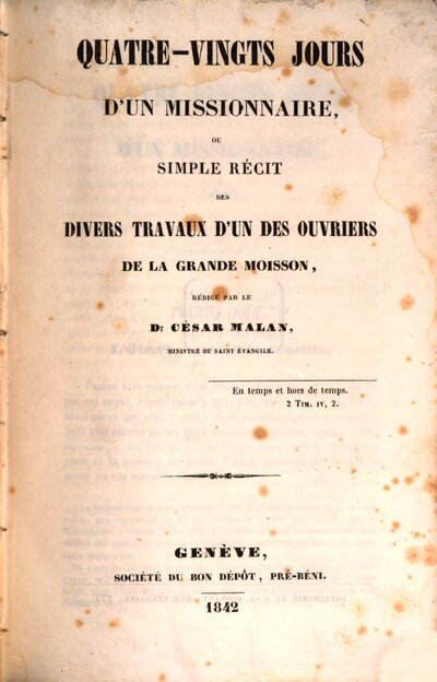 Quatre-vingts jours d'un missionnaire