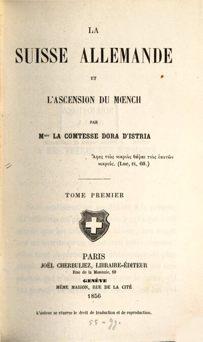 La Suisse allemande et l'ascension du Moench, 1