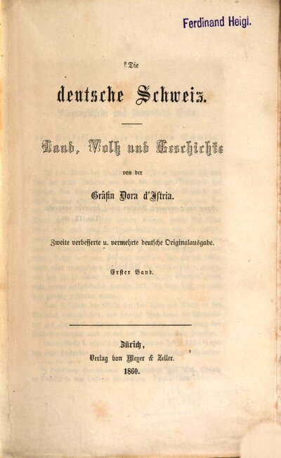 Die deutsche Schweiz : Land, Volk und Geschichte, 1