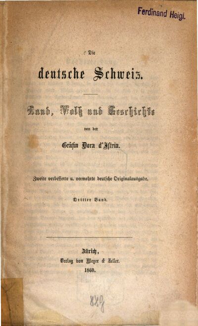 Die deutsche Schweiz : Land, Volk und Geschichte, 3