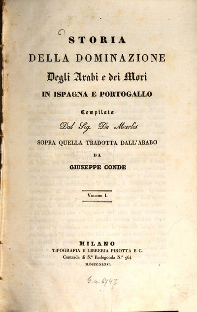 Storia della Dominazione degli Arabi e dei Mori in Ispagna e Portogallo, Vol. 1