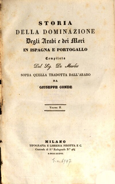 Storia della Dominazione degli Arabi e dei Mori in Ispagna e Portogallo, Vol. 2