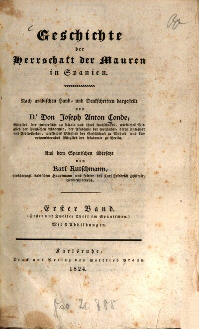 Geschichte der Herrschaft der Mauren in Spanien, 1 : (1. u. 2. Theil im Span.)