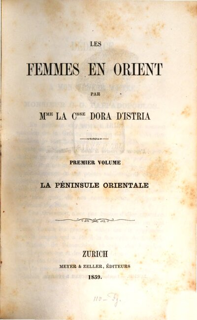Les femmes en orient, 1. La Péninsula orientale
