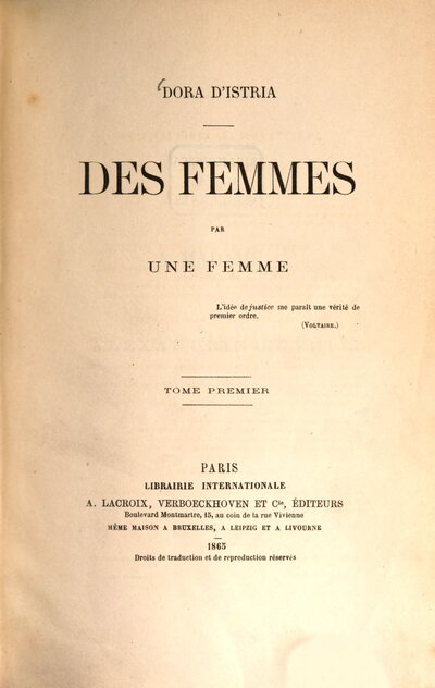 Des femmes par une femme, 1
