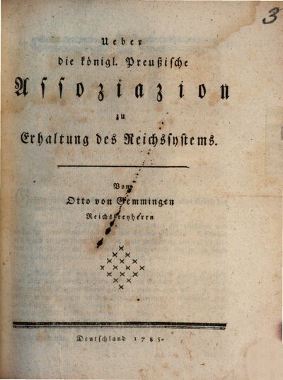 Ueber die königl. Preußische Assoziazion zu Erhaltung des Reichssystems