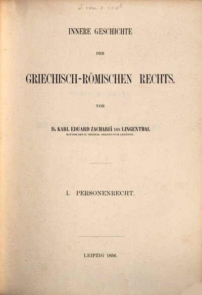 Geschichte des griechisch-römischen Privatrechts