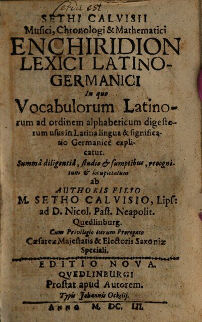 Enchiridion lexici latino-germanici