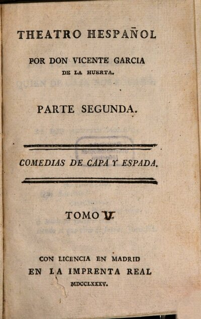 Theatro Hespañol, 2,5. Comedias De Capa Y Espada ; 5