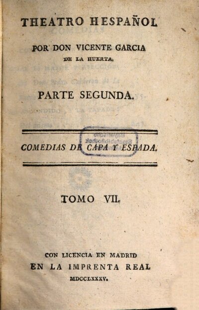 Theatro Hespañol, 2,7. Comedias De Capa Y Espada ; 7