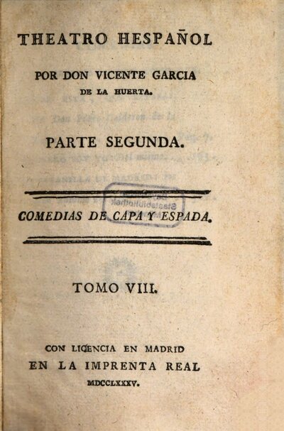 Theatro Hespañol, 2,8. Comedias De Capa Y Espada ; 8