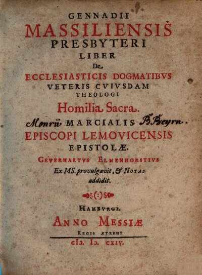 Liber de ecclesiasticis dogmatibus ...