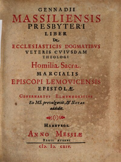 Liber de ecclesiasticis dogmatibus ...