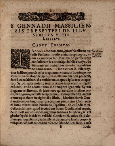 Libellus, in quo Catalogum illustrium Ecclesia doctorum, a D. Hieronymo consignatum pertexit