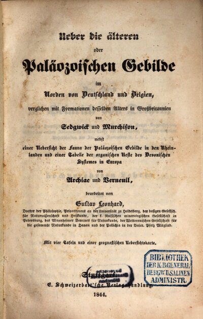 Ueber die älteren oder Paläozoischen Gebilde im Norden von Deutschland und Belgien verglichen mit Formationen desselben Alters in Großbritannien