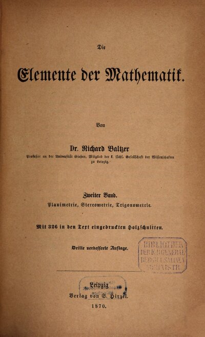 Die Elemente der Mathematik, 2. Planimetrie, Stereometrie, Trigonometrie