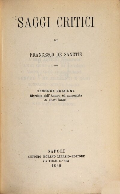 Saggi critici, 1
