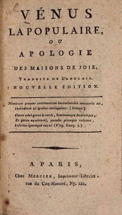 Venus la populaire, ou apologie des maisons de joie