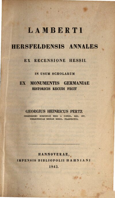 Lamberti Hersfeldensis Annales