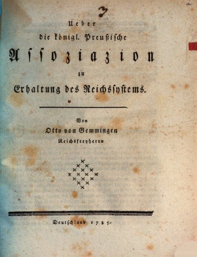 Ueber die königl. Preußische Assoziazion zu Erhaltung des Reichssystems