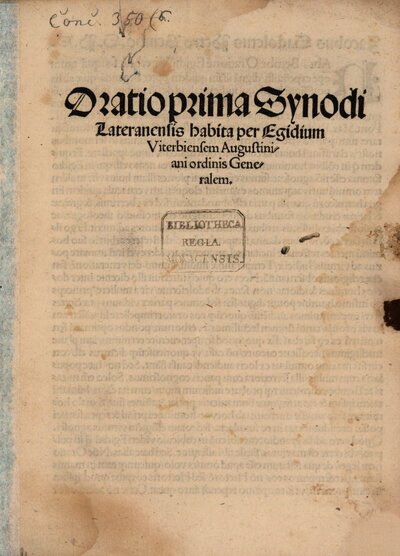 Oratio prima Synodi Lateranensis