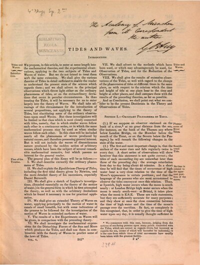 Tides and Waves : extracted from the Encyclopaedia Metropolitana, Tom. V pag. 241 - 396