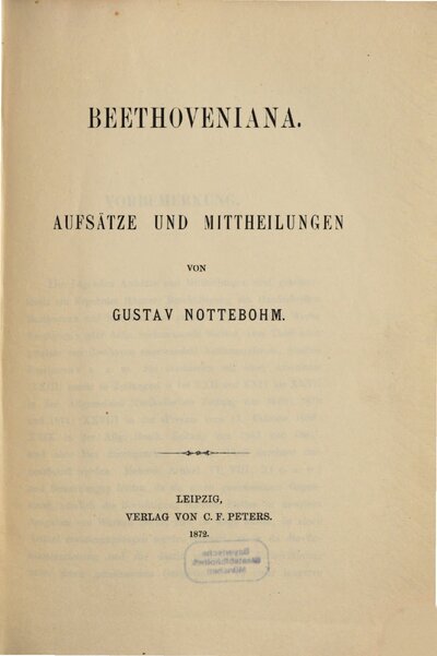 Beethoveniana, [1]. Aufsätze und Mittheilungen