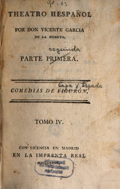 Theatro Hespañol, 2,4. Comedias De Capa Y Espada ; 4