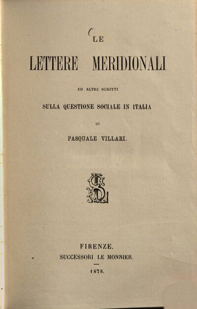 Le lettere meridionali ed altri scritti sulla questione sociale in Italia