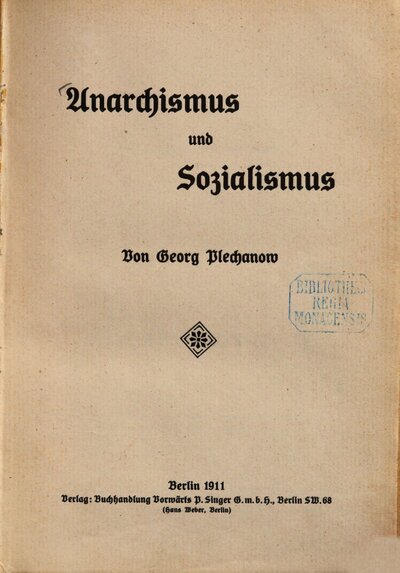 Anarchismus und Sozialismus